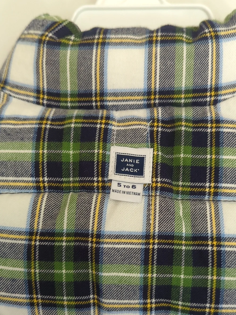 Janie and Jack Green and Blue Quilted Plaid Reversible Puffer Vest Size 5-6